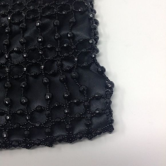 Vintage Giorgio Beverly Hills Black Silk Beaded Bag - Picture 5 of 7
